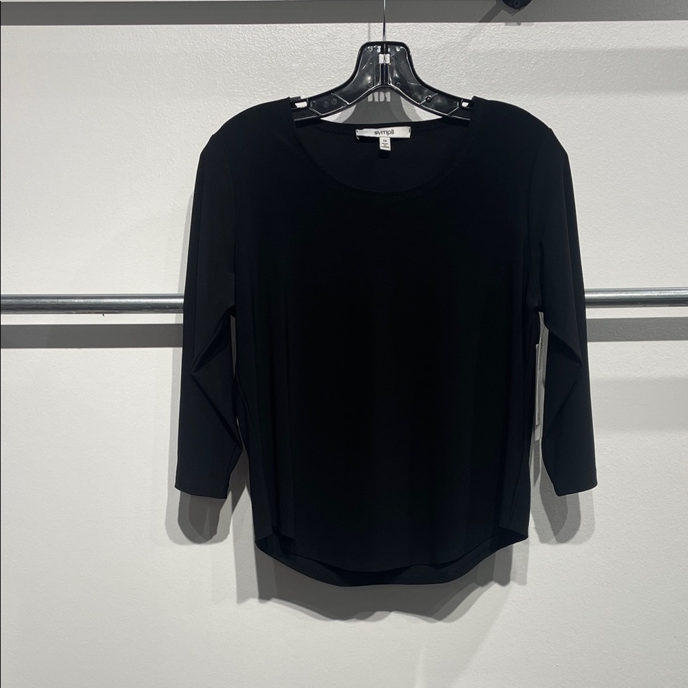Sympli Go To Classic (short) Black Long Sleeve Top